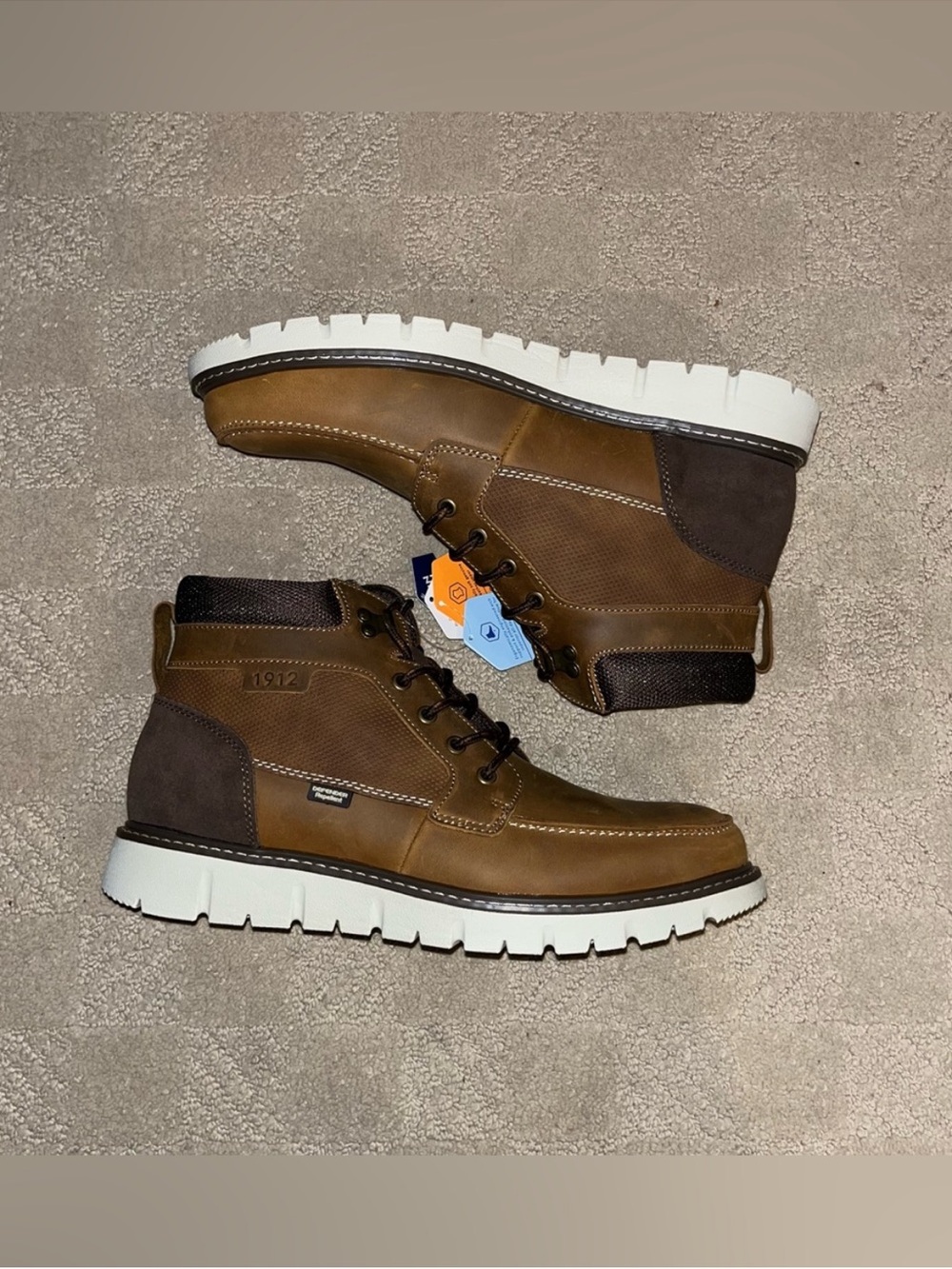 Nunn Bush Karnak Water Resistant Moc Toe Boots Tan Ch Men’s Size 12 - Picture 6 of 14